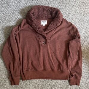 AEO Brown Button-Up Sweater